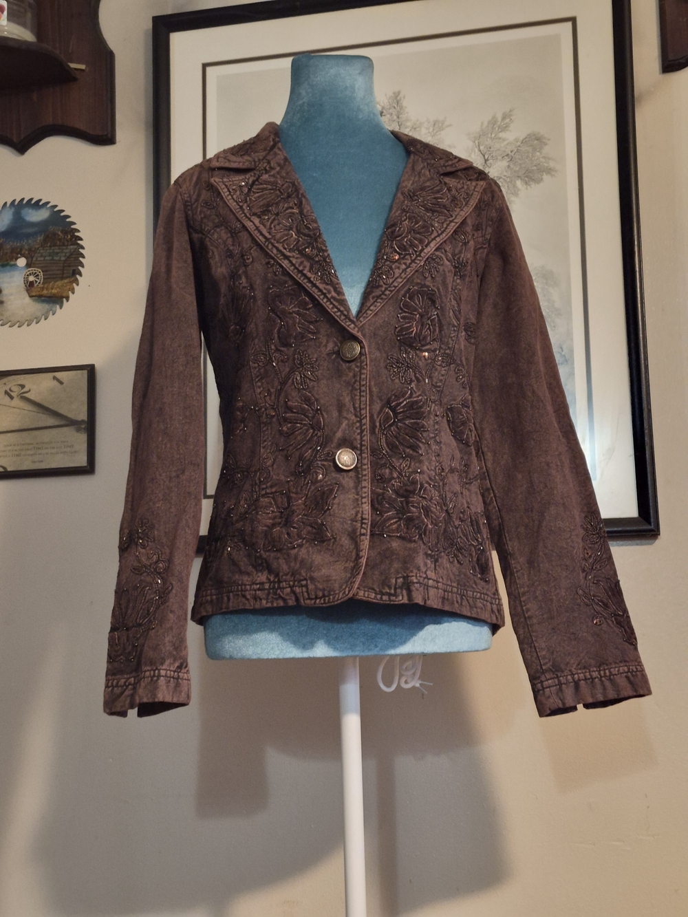 Coldwater Creek Size 6 embroidered beaded blazer